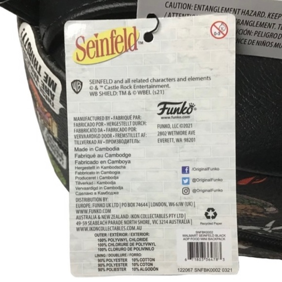 NWT Funko Seinfeld Mini Backpack - Picture 3 of 3